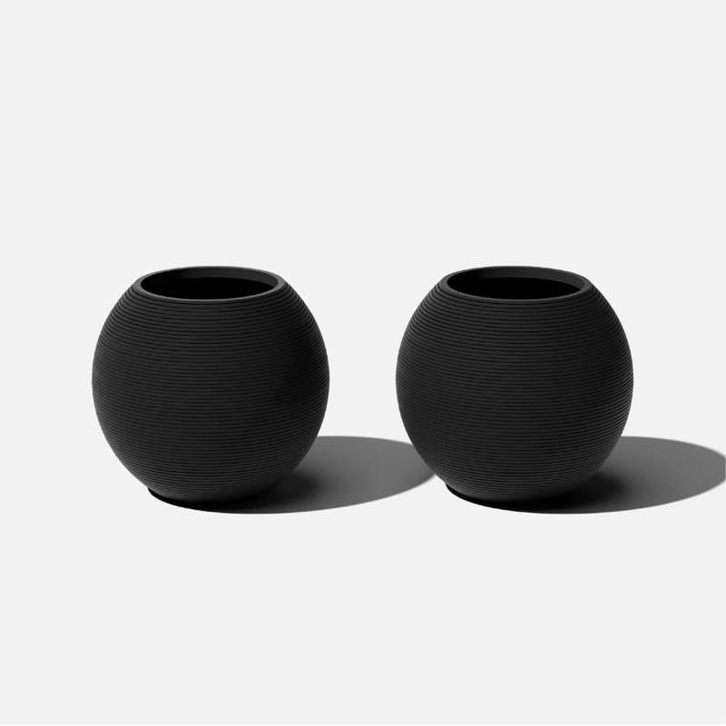 Jardinière Veradek Strata Series 18 "- paquet de 2, 2, Noir