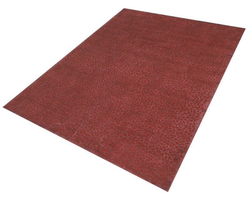 Moondrops Red Laquer Area Rug in Red, Rectangle 10' x 14'