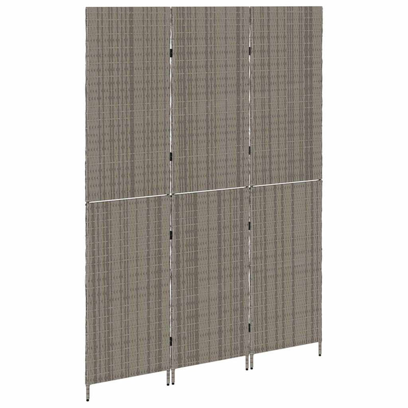 3 - Panel Folding Room Divider, 180cm H x 147cm W x 0.16cm D, Grey
