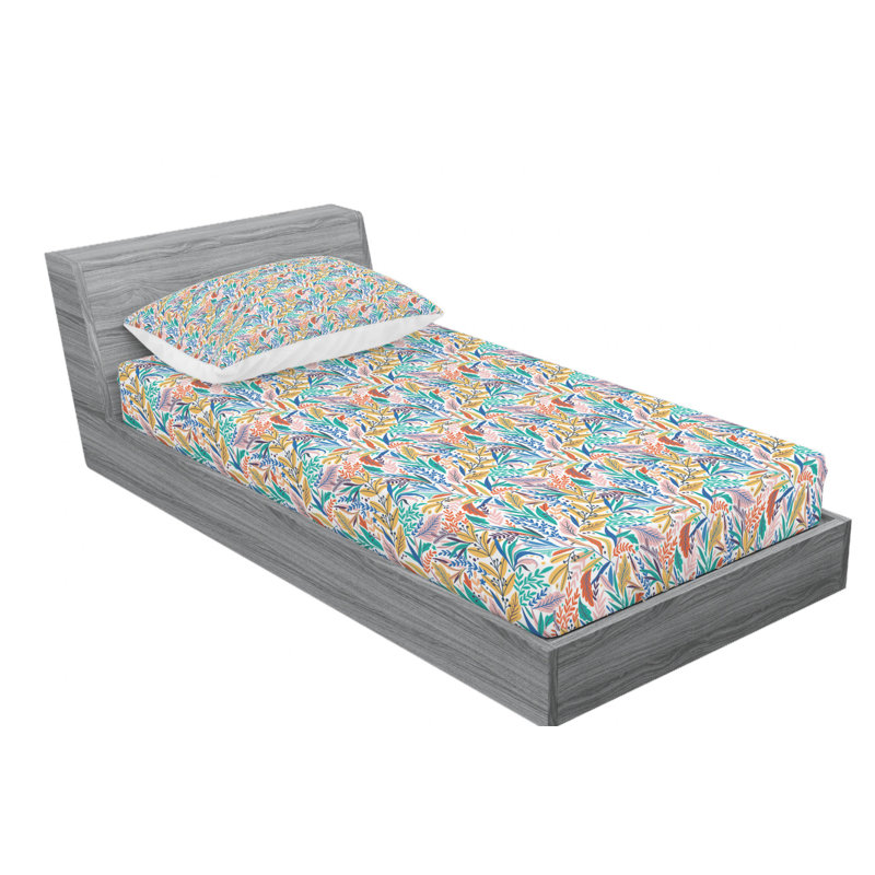 Microfiber Floral Sheet Set, Twin XL Sheet Set + Fitted Sheet + 1 Pillowcase