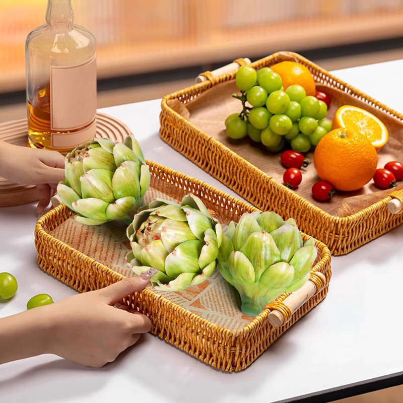 6Pcs Green Large Faux Artichokes for Decoration Bowl Fillers Fake Fruit Artificial Artichokes That Look Real Realistic Fake Vegetable Decor for Home Kitchen Table Party Centerpiece