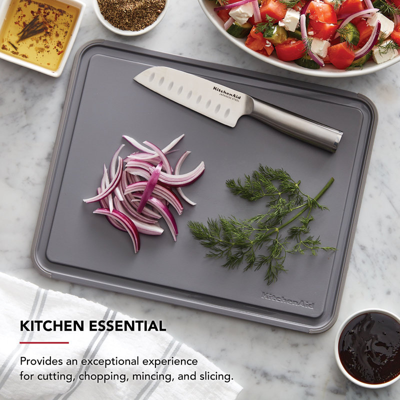 Kitchenaid Classic Non-Slip Poly Cutting Board, 11X14 Inch, Gray