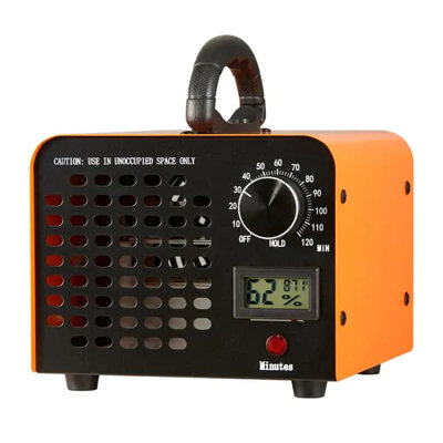 Générateur d'ozone, dissolvant d'ozone à 12 000 mg / h, générateur d'ozone commercial / industriel de grande capacité, désodorisant à ioniseur d'air à domicile avec réglage de 0 à 120 minutes pour les pièces, les voitures et les animaux de compagnie
