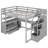 Full Size Loft Bed With Desk And Shelves, Two Built-In Drawers, Storage Staircase, Gray-1933963105