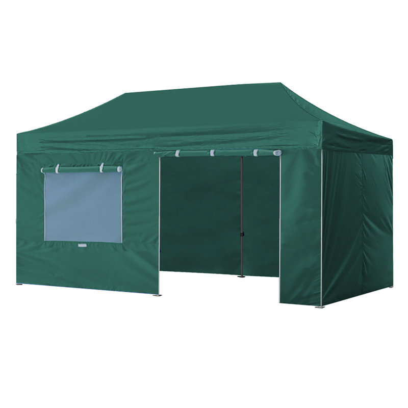 Auvent escamotable en acier Amber-Lee, 10 pi x 20 pi, Vert foncé