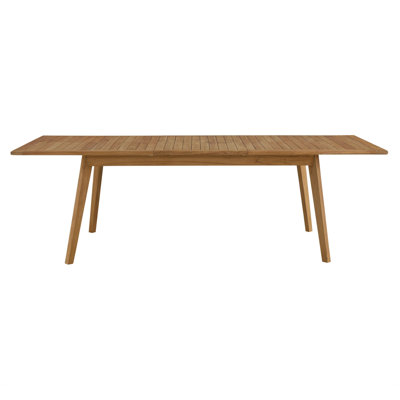 Vienna Outdoor Patio Teak Wood Extendable Dining Table In Natural