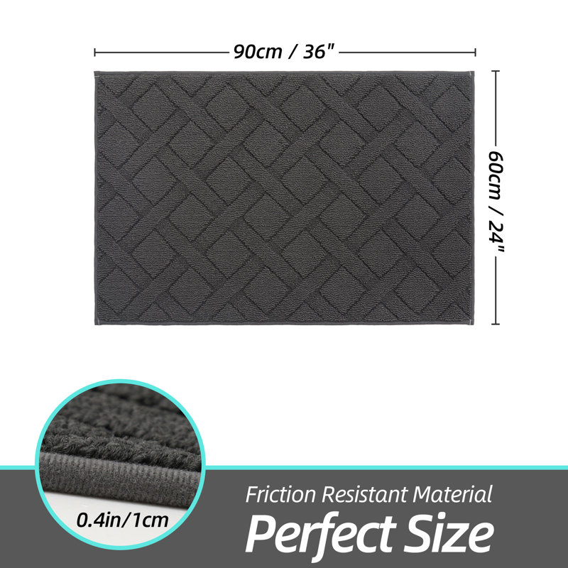 Paillasson Dioselina, Gris anthracite, L 24 po x L 36 po