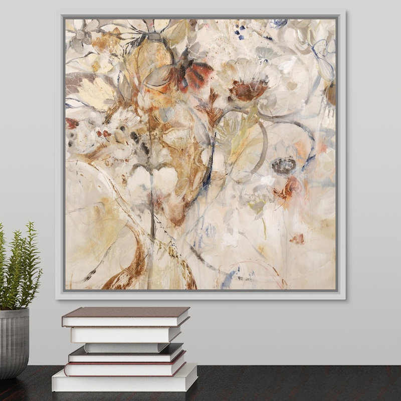 « epiphany », peinture sur toile, Cadre flottant blanc, H 17,7 po x l 17,7 po x P 1,75 po