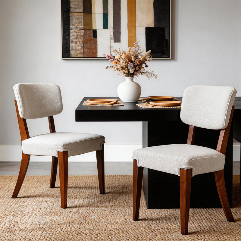 Ensemble de 2 chaises de salle à manger de style Mid-Century de 20,08 po de largeur