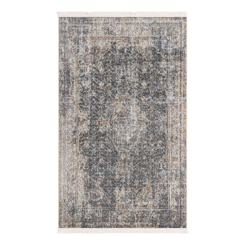 Folmar Oriental Fume Gray Area Rug, Rectangle 3' x 5'