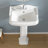 TOBILI 26" Tall Glossy Porcelain Rectangular Pedestal Bathroom Sink with Overflow