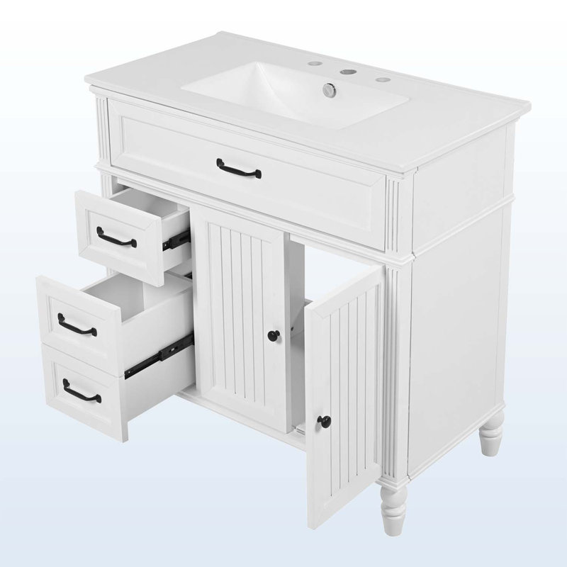 Meuble-lavabo 36 po avec lavabo, Blanc