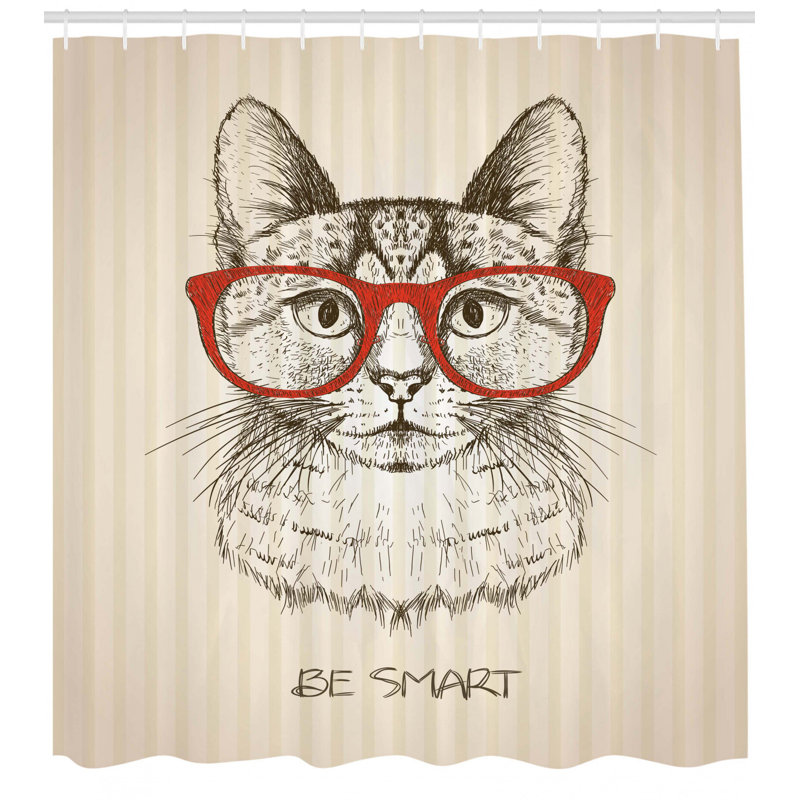 Ensemble de rideau de douche et crochets hipster, H 69 po x l 105 po