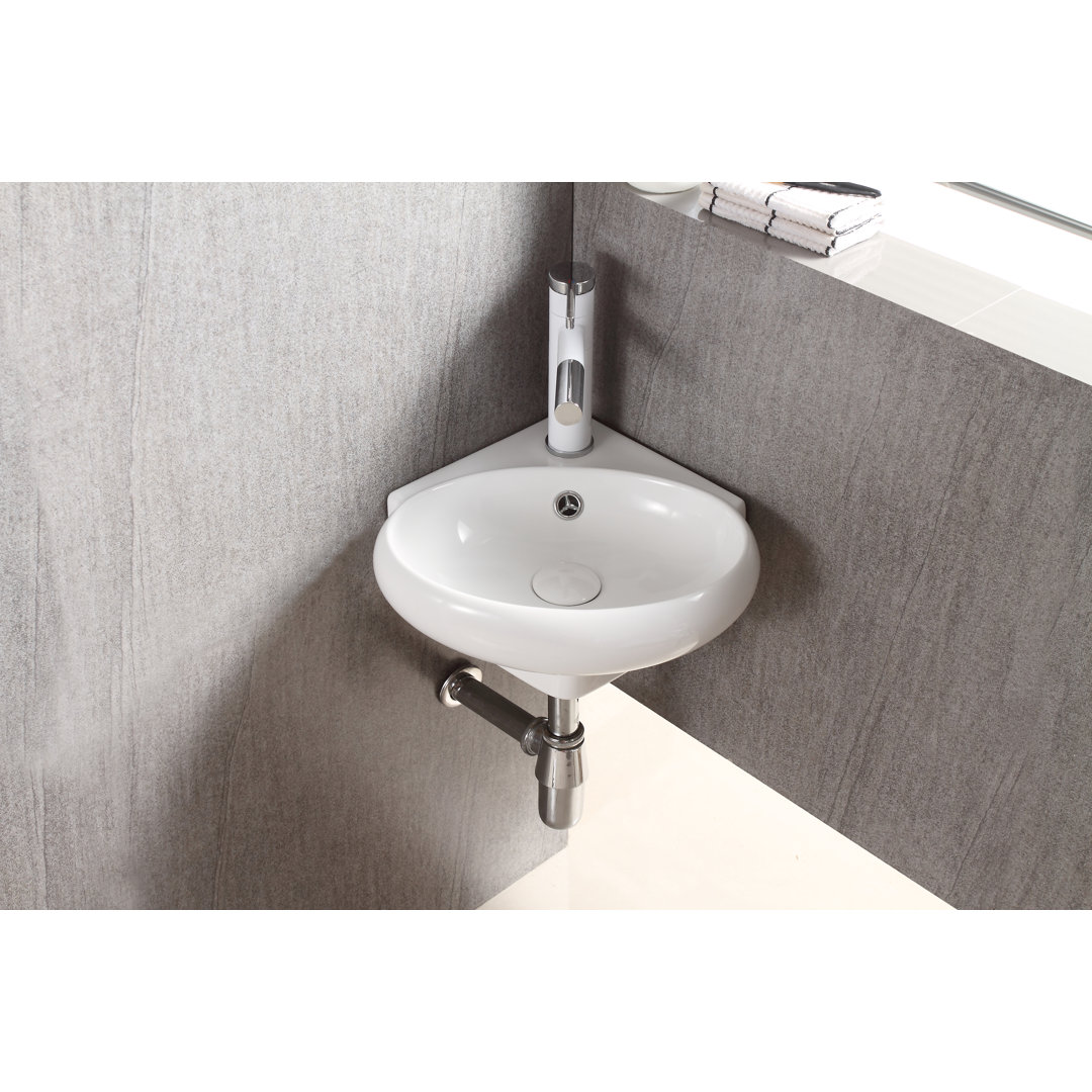 Elanti White Porcelain Oval Bathroom Sink with Overflow Elanti