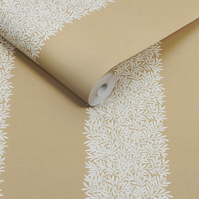William Morris at Home Willow Stripe Almond Wallpaper