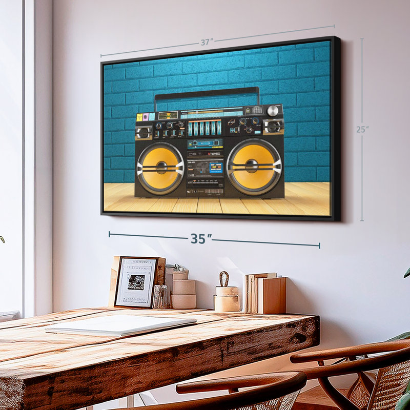 Reproduction d'art sur toile Boombox, H 25 po x l 37 po