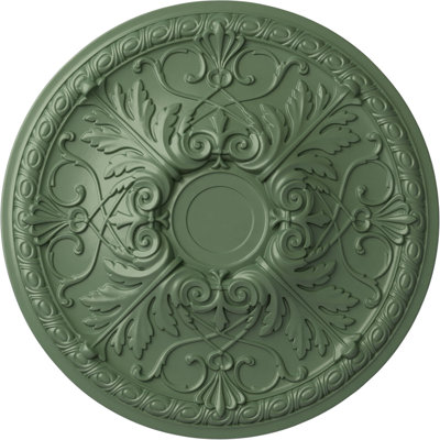 Endurathane Tristan Ceiling Medallion, 26"OD x 3"P (Fits Canopies up to 5 1/2"), Hand-Painted Athenian Green Finish