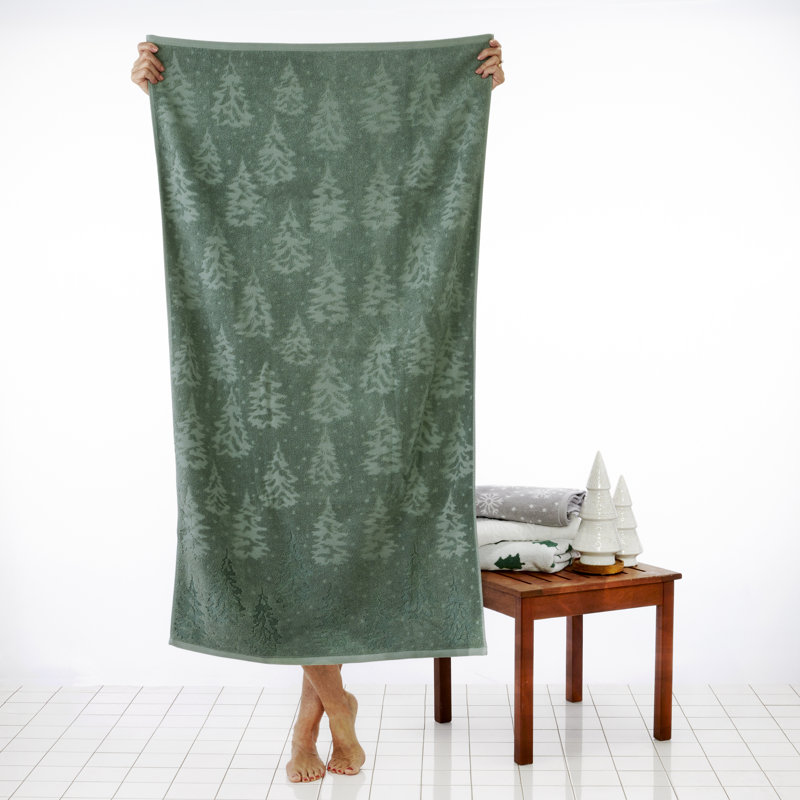WISPY TREES JACQUARD BATH-SAGE