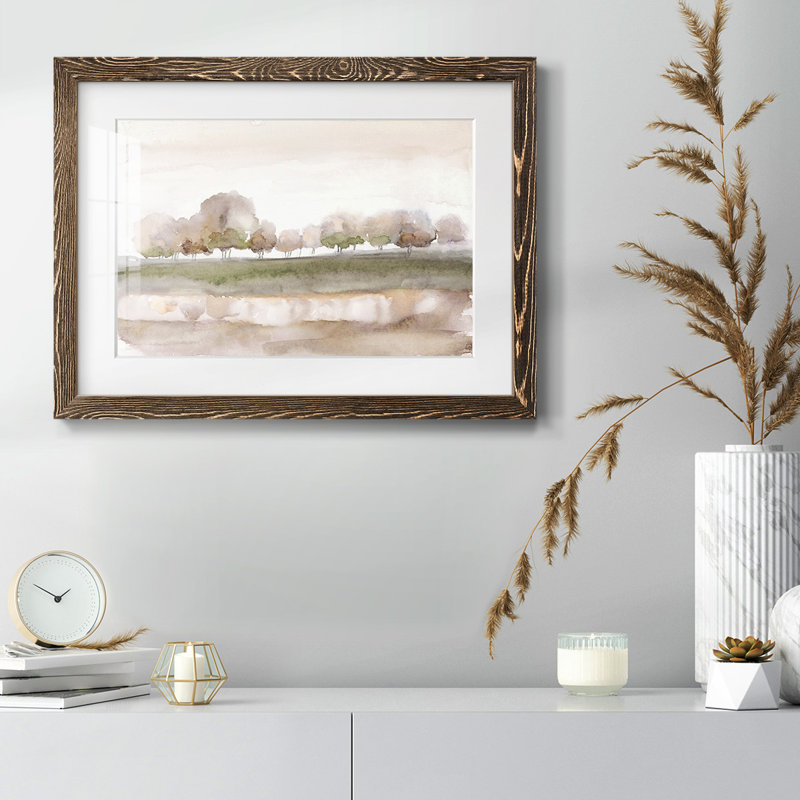 «Soft Welcome Spring», reproduction encadrée rustique avec tableau mat, Noyer, H 18 po x l 26 po x P 1,5 po