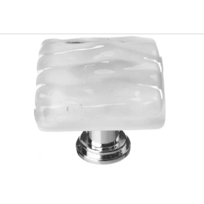 Glacier 1 1/4" Blue Grey Square Glass Decorative Hardware Knob