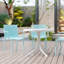 Fauteuil empilable 4 pièces pour intérieur / extérieur - dossier ergonomique à lattes, matériau toutes saisons - patio, balcon, café-1840842716