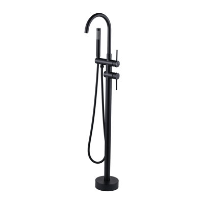 Single Handle Floor Mounted Clawfoot Tub Faucet in Matte Black
