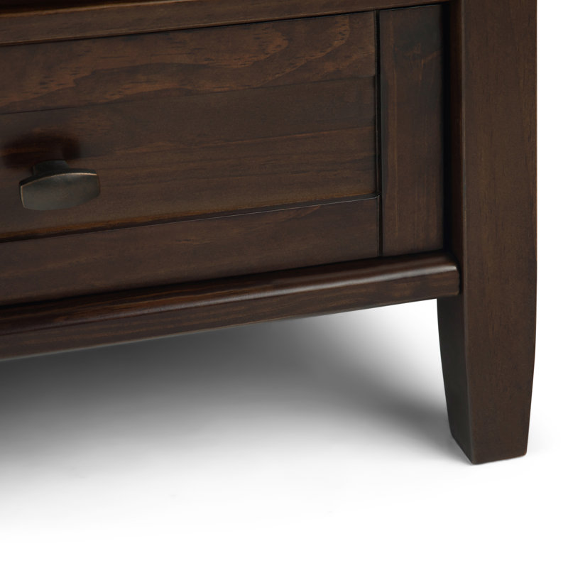 Warm Shaker Tobacco Brown Square Coffee Table with Storage