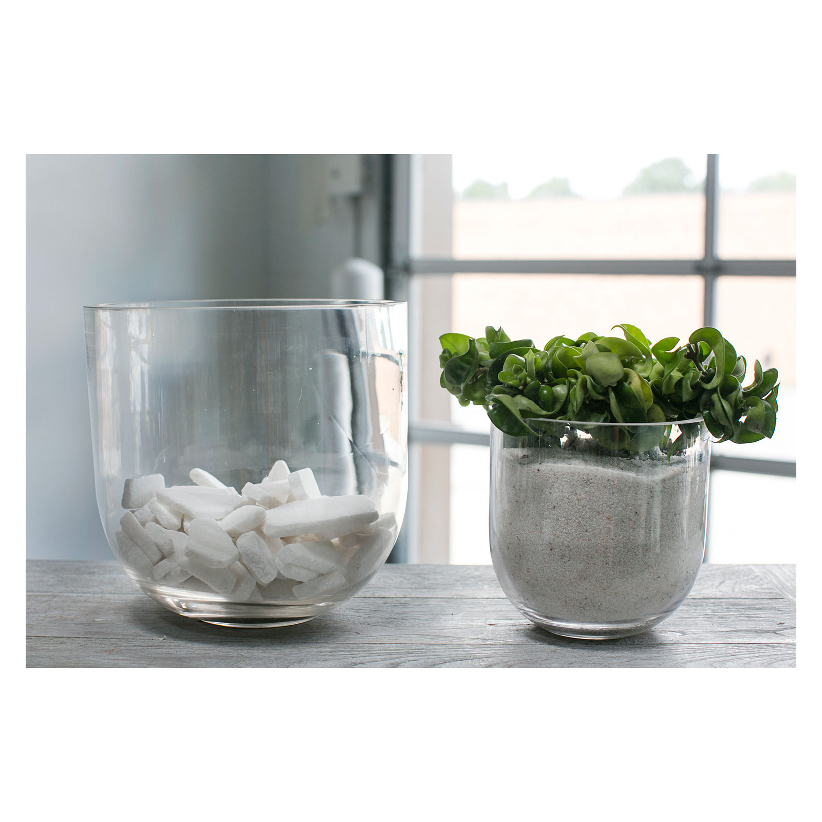 Josephine Handmade Glass Planter, 9.5" H x 9.5" W x 9.5" D