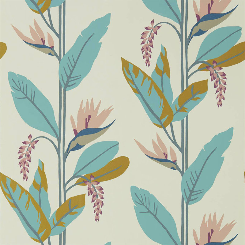 Llenya 10.05m x 68.6cm Wallpaper Roll, Blush/Harbour/Gold
