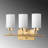 Glam Scandinavian Wall Lamp, Gold Metal Body, 18.1 x 5.9 x 11.0 inches | Glass Cap (Diameter: 3.9 inches, Height: 5.9 inches) | 3 x E27 Socket, Max 40W | Stylish Lighting for Modern Home Decor, IP20 Rated-2132011142