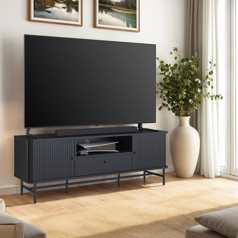 Brockie 59'' TV Stand Media Console for TVs up to 75", Black