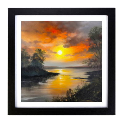 Sunrise Oil Painting No.3 - Framed Print