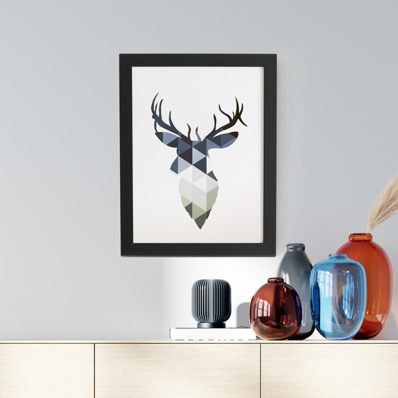 Elk Canvas Art Print with Black Photo Frame