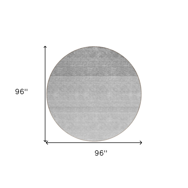 Tapis d'intérieur rond lavable ombré gris et clair 8 pi HomeRoots
