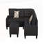 Canapé modulaire 6 pièces, noir-125924068