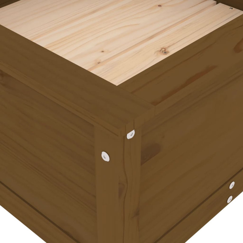Bojana Wood Pot Planter, Pine, 39cm H x 82.5cm W x 82.5cm D, Honey Brown