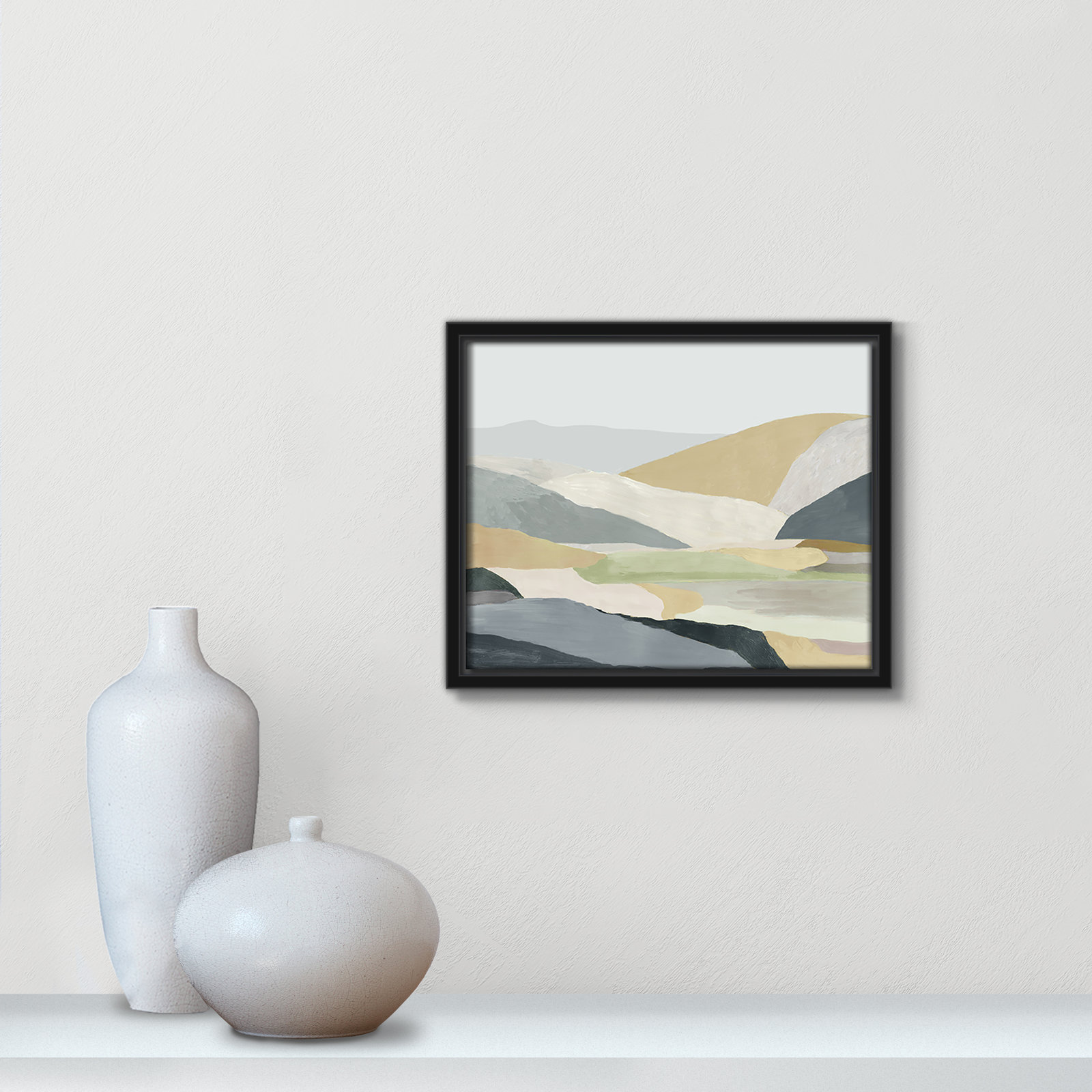 Blair "Warm Hills I" Painting, 9.5" H x 11.5" W x 2" D, Black Canvas