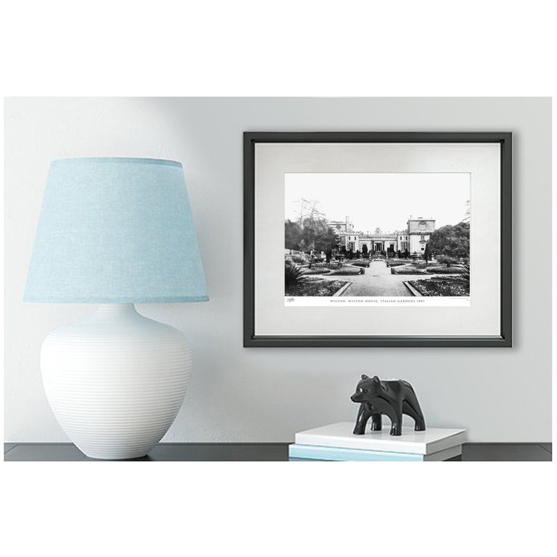Wilton, Wilton House, Italian Gardens 1887 - Single Picture Frame Print, 40cm H x 50cm W x 2.3cm D
