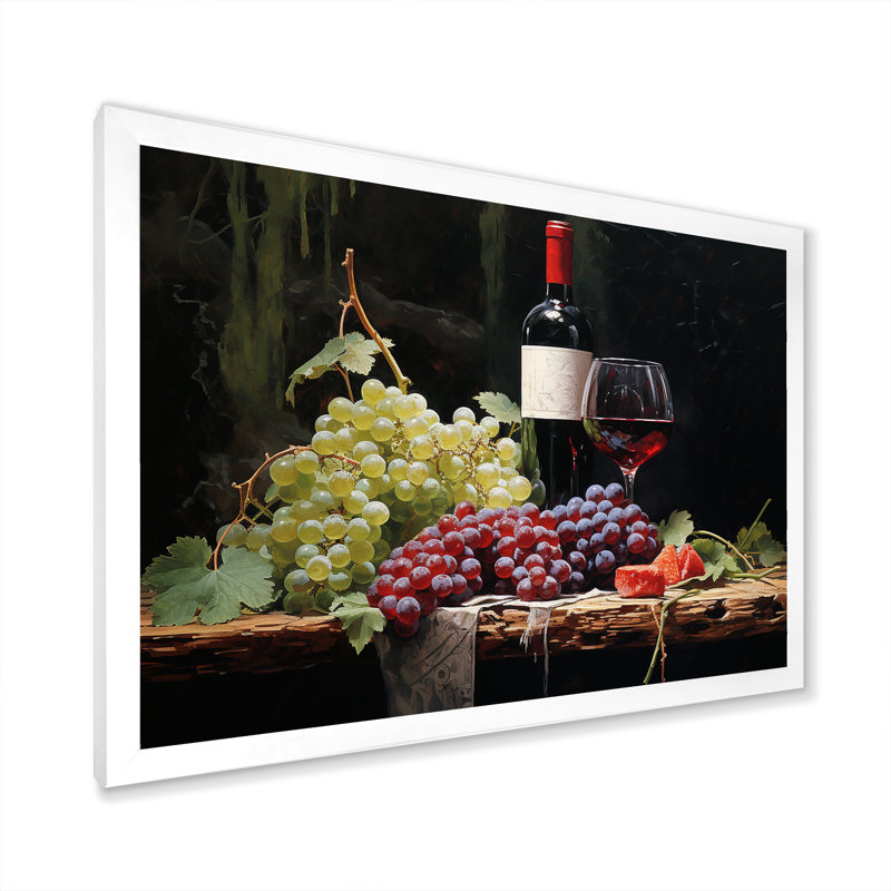 Cabernets Calm II sur toile, Cadre simple blanc, H 34 po x l 44 po x P 1,5 po