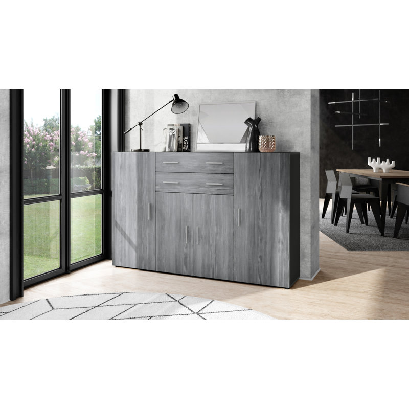 Mccammon 166 Cm Wide 2 Drawer Highboard, Avola Anthracite