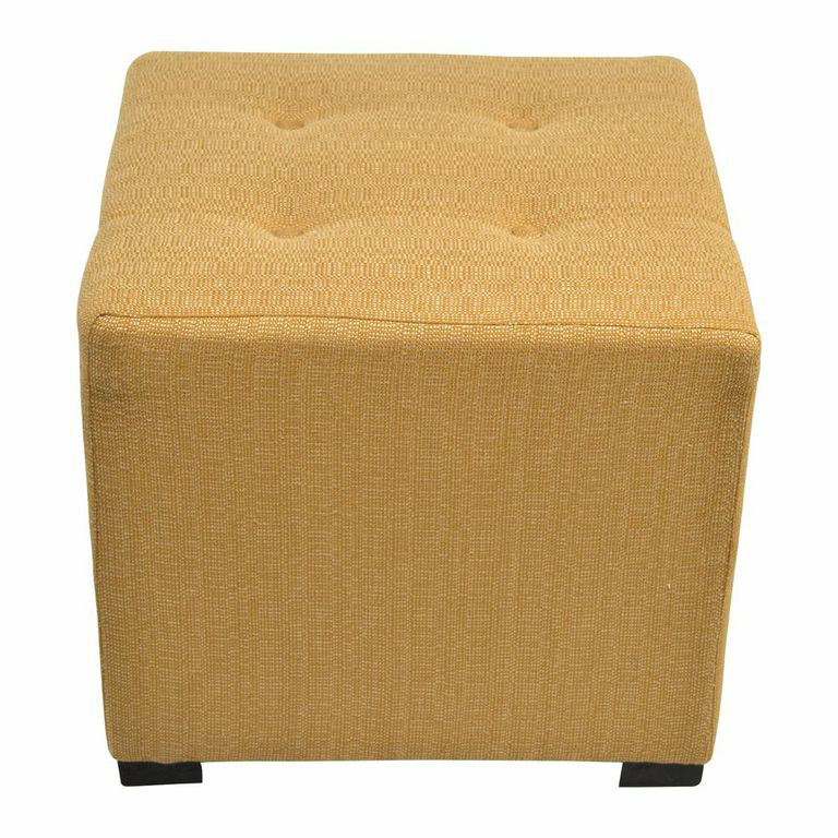 Cube Upholstered Ottoman, Candice Fawn