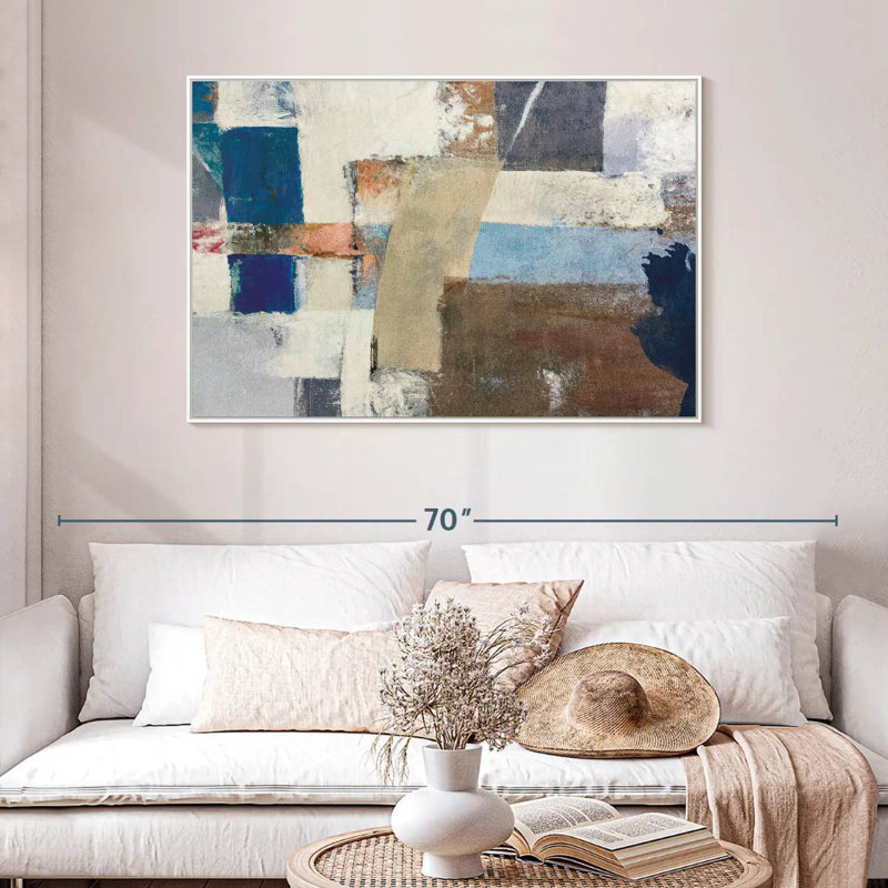 Hazle, 46 po x 31 po, Cadre flottant blanc