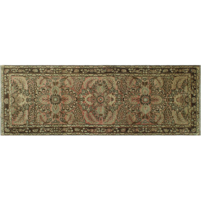 Keauna One-of-a-Kind 3'2" x 9'3" 1980s Rectangle Wool Area Rug in Brown