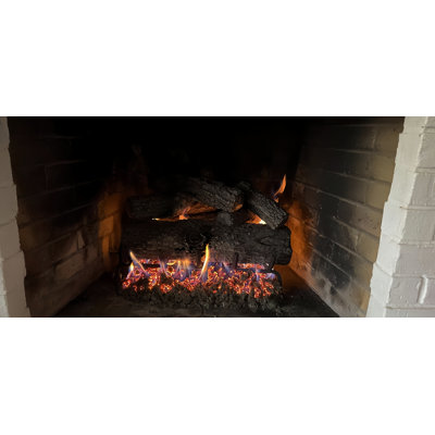 Americangaslogs 15–28 inch Vented Gas Logs Set with iron Gas Fireplace Burner Pan and Valve for Propane  Natural Gas Fireplaces (Manual Valve, 28 inch Two Pipe)