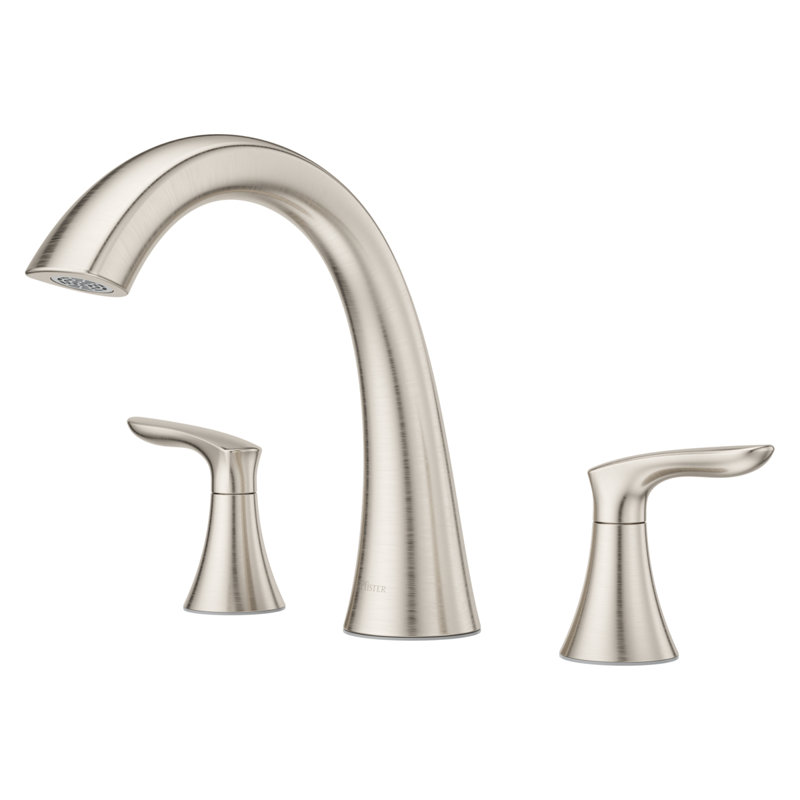 Weller Double Handle Deck Mounted Roman Tub Faucet Trim, Brushed Nickel