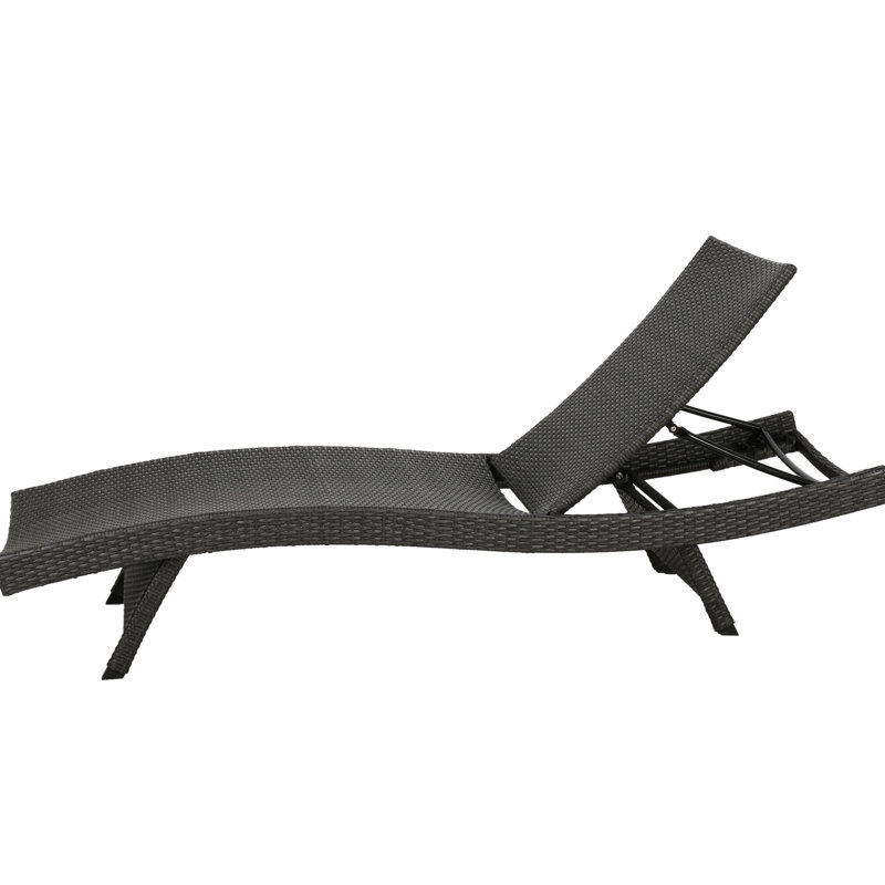 2 pièces Pe Chaise longue en gris - Style détente sur le patio, au bord de la piscine, dossier réglable pour le confort, pieds pliables pour un bain de soleil et de détente idéal pour le patio, dossier, manipulation facile