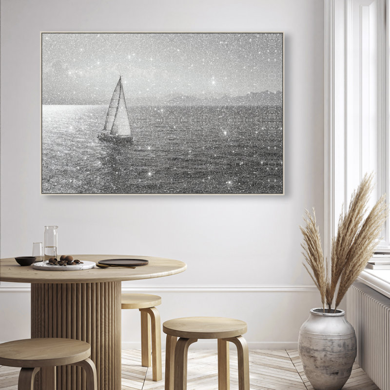 Edge Of Silence Print by Oliver Gal, 11"H x 16"W, Silver Floater Frame