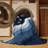 Machine Washable Aedan Easter Egg Basket Modern Abstract Rug in Gray – Navy Binding-423833517