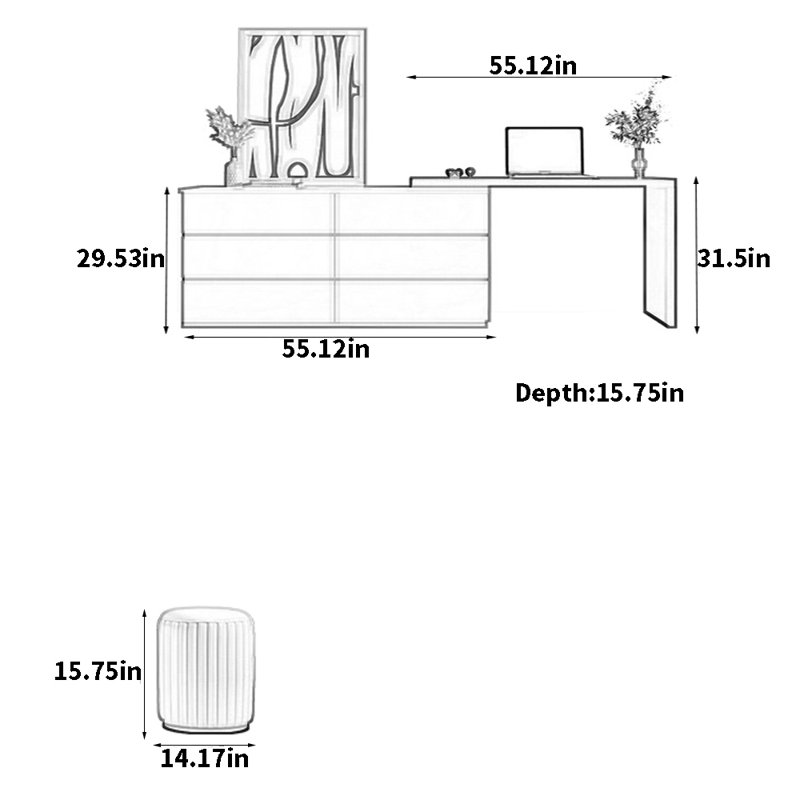 Commode rétractable multifonctionnelle