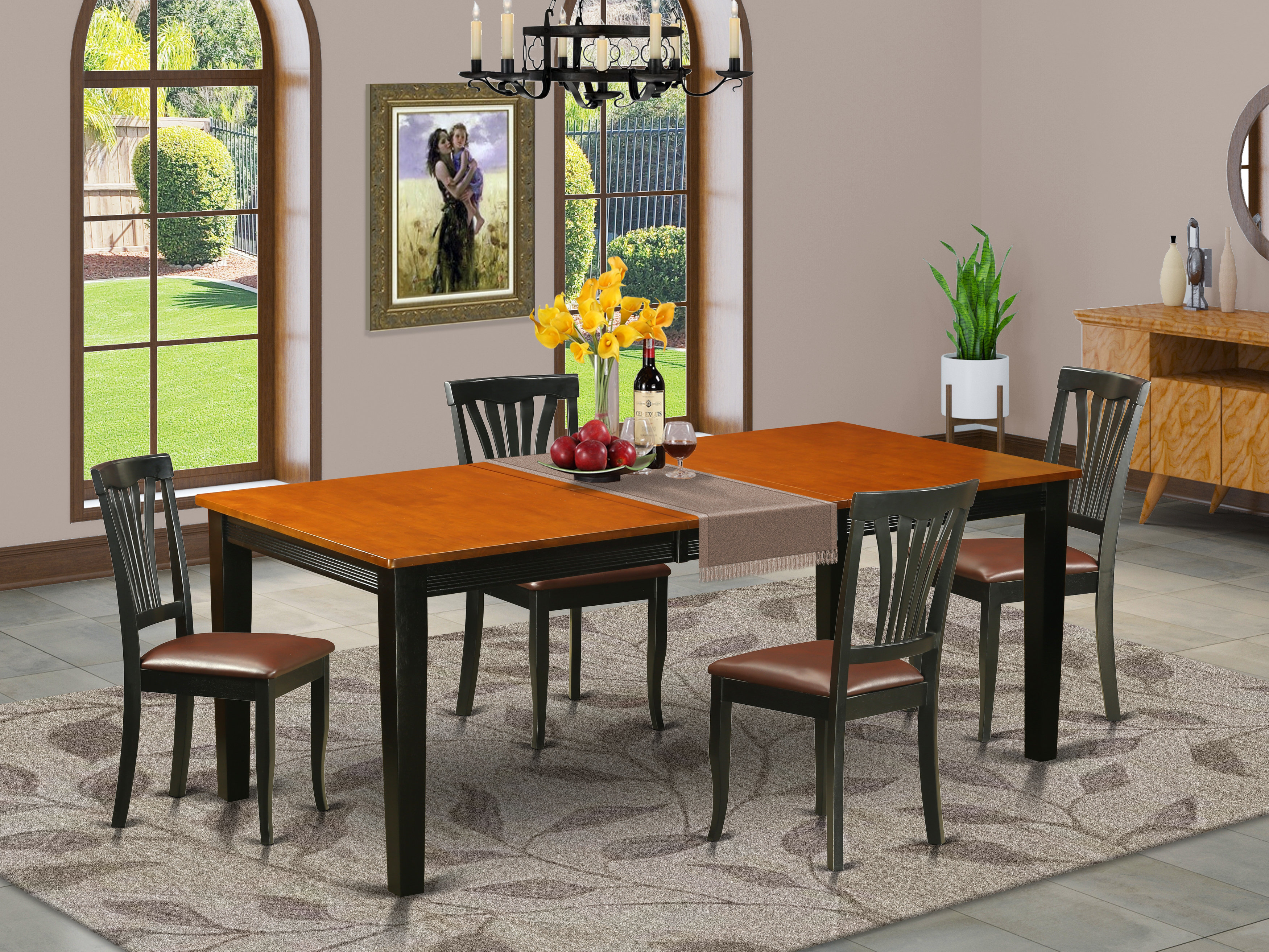 Red Barrel Studio Loraine Butterfly Leaf Solid Wood Dining Set ...